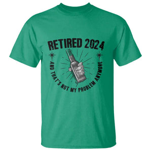 Funny Retirement T Shirt Retired 2024 Not My Problem Anymore Vintage Beer TS11 Irish Green Print Your Wear
