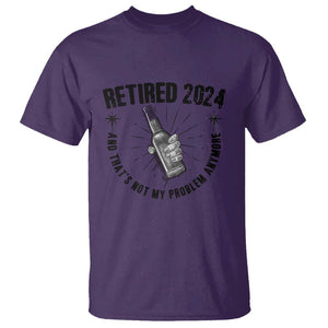 Funny Retirement T Shirt Retired 2024 Not My Problem Anymore Vintage Beer TS11 Purple Print Your Wear
