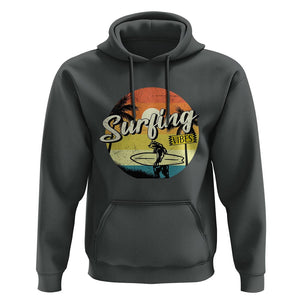 Surfing Lover Hoodie Surfing Vibes Retro Vintage Summer Vacation TS11 Dark Heather Print Your Wear
