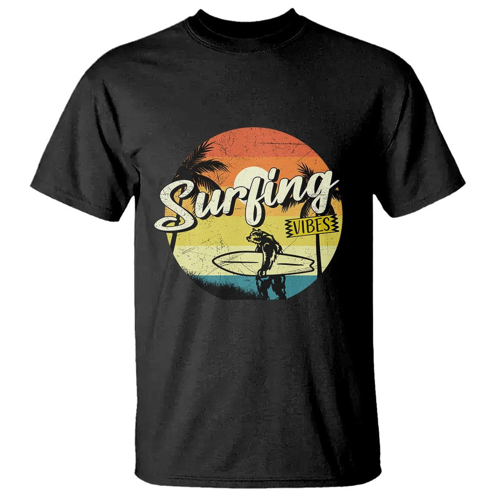 Surfing Lover T Shirt Surfing Vibes Retro Vintage Summer Vacation TS11 Black Print Your Wear