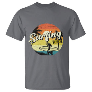 Surfing Lover T Shirt Surfing Vibes Retro Vintage Summer Vacation TS11 Charcoal Print Your Wear