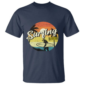 Surfing Lover T Shirt Surfing Vibes Retro Vintage Summer Vacation TS11 Navy Print Your Wear