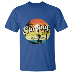 Surfing Lover T Shirt Surfing Vibes Retro Vintage Summer Vacation TS11 Royal Blue Print Your Wear