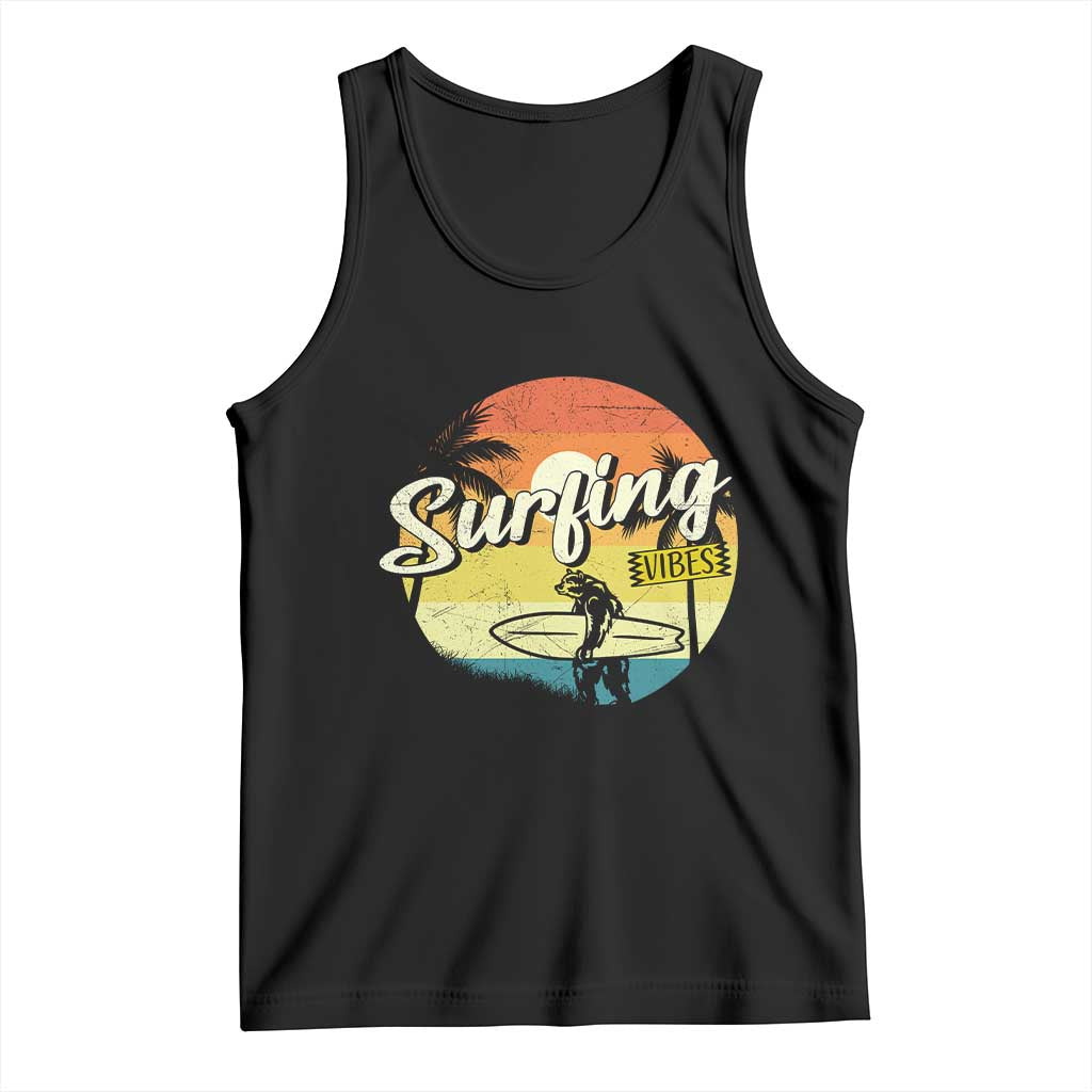 Surfing Lover Tank Top Surfing Vibes Retro Vintage Summer Vacation TS11 Black Print Your Wear