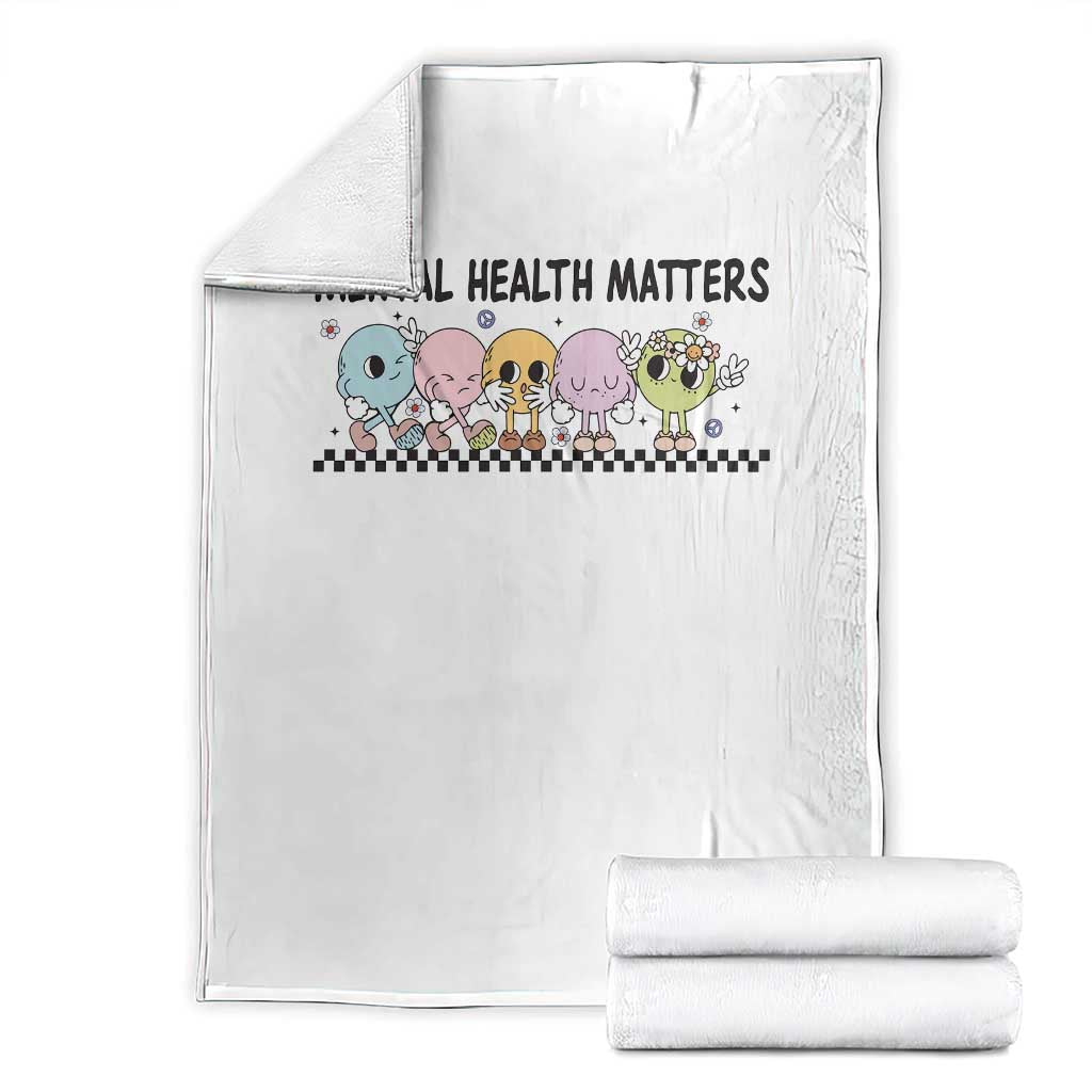 Mental Health Matters Throw Blanket Brain Illness Awareness Supporter Checkered Stripe