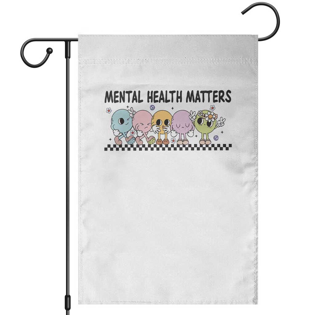 Mental Health Matters Garden Flag Brain Illness Awareness Supporter Checkered Stripe