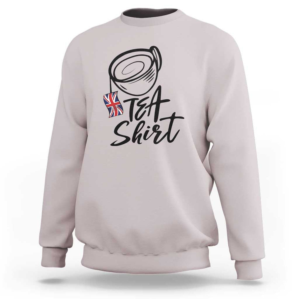 Funny British Tea Sweatshirt Quote UK Flag TS11 Ice Gray Print Your Wear