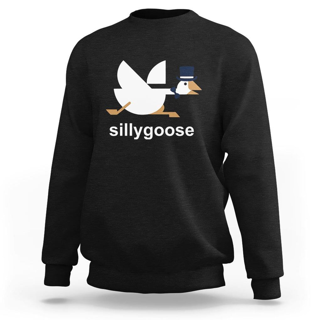 Funny Goose Sweatshirt Cute Silly Goose Meme Aesthetic Trendy TS11 Black Print Your Wear