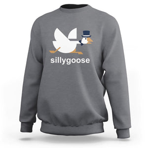 Funny Goose Sweatshirt Cute Silly Goose Meme Aesthetic Trendy TS11 Charcoal Print Your Wear