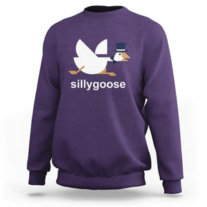 Funny Goose Sweatshirt Cute Silly Goose Meme Aesthetic Trendy TS11 Purple Print Your Wear