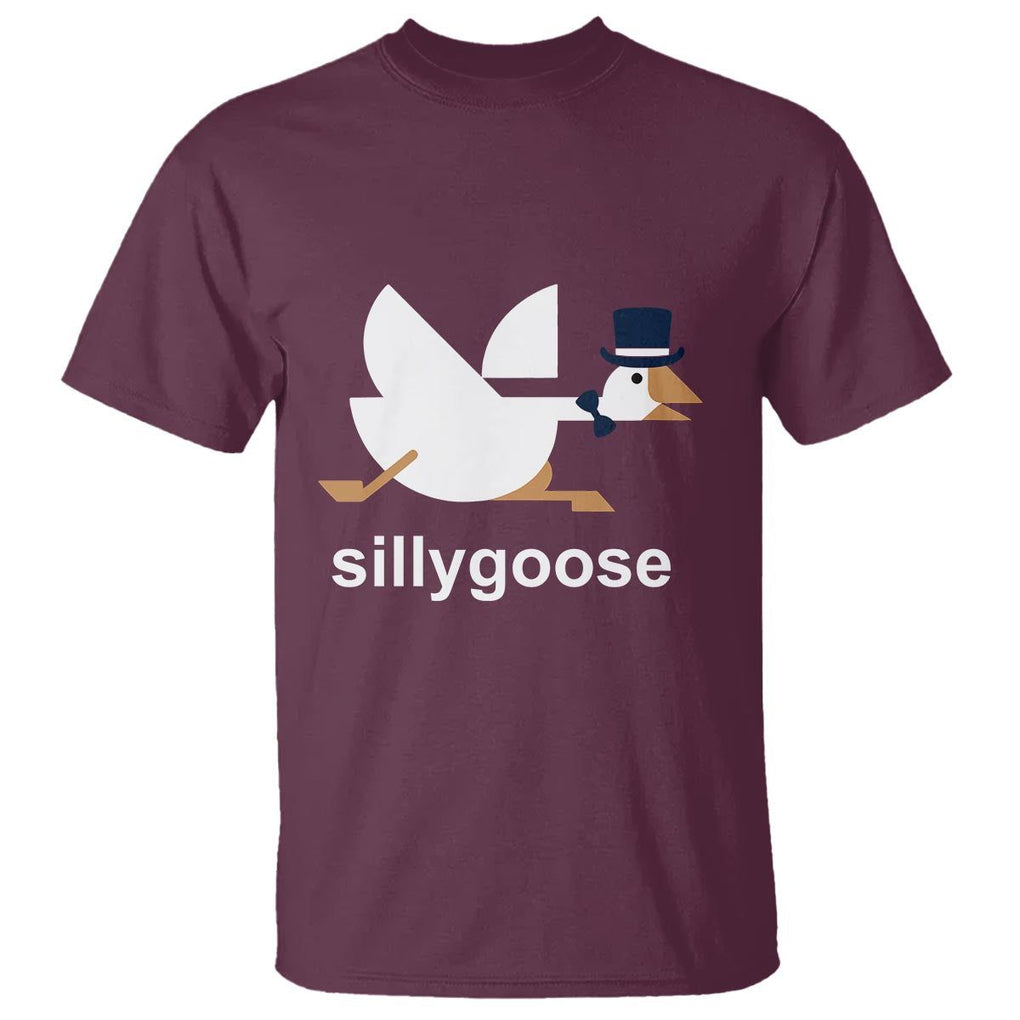 Funny Goose T Shirt Cute Silly Goose Meme Aesthetic Trendy TS11 Maroon Print Your Wear