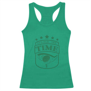 Funny Golf Lover Racerback Tank Top Let's Par - Tee Golfing Pun TS11 Irish Green Print Your Wear