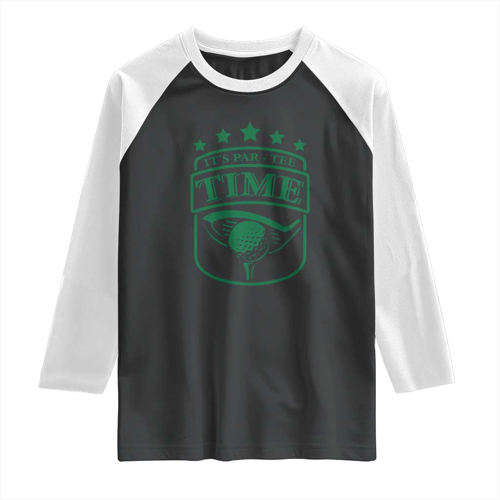 Funny Golf Lover Raglan Shirt Let's Par - Tee Golfing Pun TS11 Black White Print Your Wear