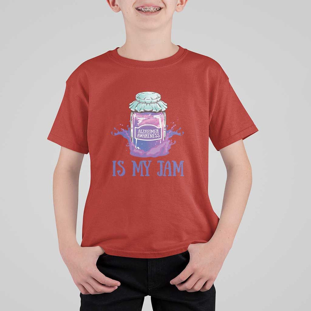 Alzheimer Is My Jam T Shirt For Kid Awareness Support Funny Saying Quotes Grape Jar TS11 Red Print Your Wear