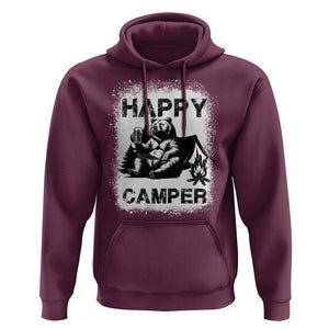 Camping Lover Hoodie Happy Camper Funny Bear Campfire Beer TS11 Maroon Print Your Wear