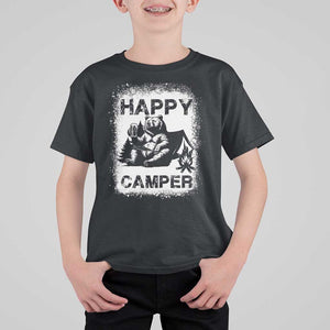 Camping Lover T Shirt For Kid Happy Camper Funny Bear Campfire Beer TS11 Black Print Your Wear