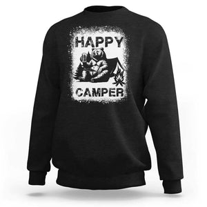 Camping Lover Sweatshirt Happy Camper Funny Bear Campfire Beer TS11 Black Print Your Wear