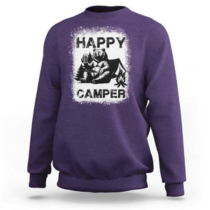 Camping Lover Sweatshirt Happy Camper Funny Bear Campfire Beer TS11 Purple Print Your Wear