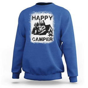 Camping Lover Sweatshirt Happy Camper Funny Bear Campfire Beer TS11 Royal Blue Print Your Wear