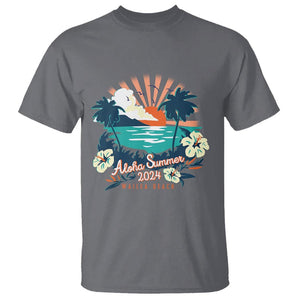 Summer Beach T Shirt Vintage Aloha Summer 2024 Wailea Hibiscus Flower TS11 Charcoal Print Your Wear