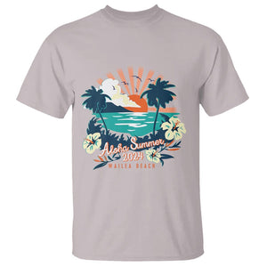 Summer Beach T Shirt Vintage Aloha Summer 2024 Wailea Hibiscus Flower TS11 Ice Gray Print Your Wear