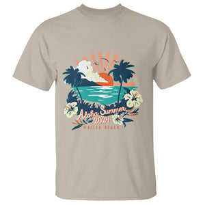 Summer Beach T Shirt Vintage Aloha Summer 2024 Wailea Hibiscus Flower TS11 Sand Print Your Wear