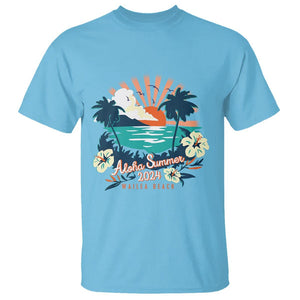 Summer Beach T Shirt Vintage Aloha Summer 2024 Wailea Hibiscus Flower TS11 Sky Print Your Wear