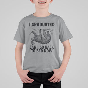 Graduation T Shirt For Kid I Graduated Can I Go Back To Bed Now Cute Sloth TS11 Sport Gray Print Your Wear