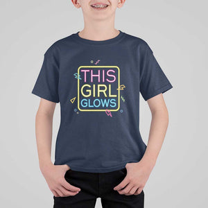 This Girl Glows T Shirt For Kid Neon Women Party Night TS11 Navy Print Your Wear