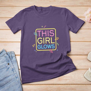 This Girl Glows T Shirt For Women Neon Women Party Night TS11 Purple Print Your Wear