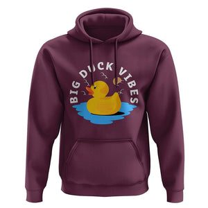Rubber Ducky Hoodie Big Duck Vibes Cute Surfing Ocean Waves Summer Vacation TS11 Maroon Print Your Wear