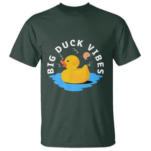 Rubber Ducky T Shirt Big Duck Vibes Cute Surfing Ocean Waves Summer Vacation TS11 Dark Forest Green Print Your Wear