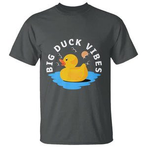 Rubber Ducky T Shirt Big Duck Vibes Cute Surfing Ocean Waves Summer Vacation TS11 Dark Heather Print Your Wear