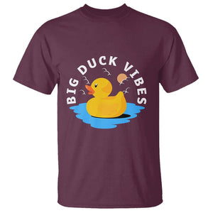 Rubber Ducky T Shirt Big Duck Vibes Cute Surfing Ocean Waves Summer Vacation TS11 Maroon Print Your Wear