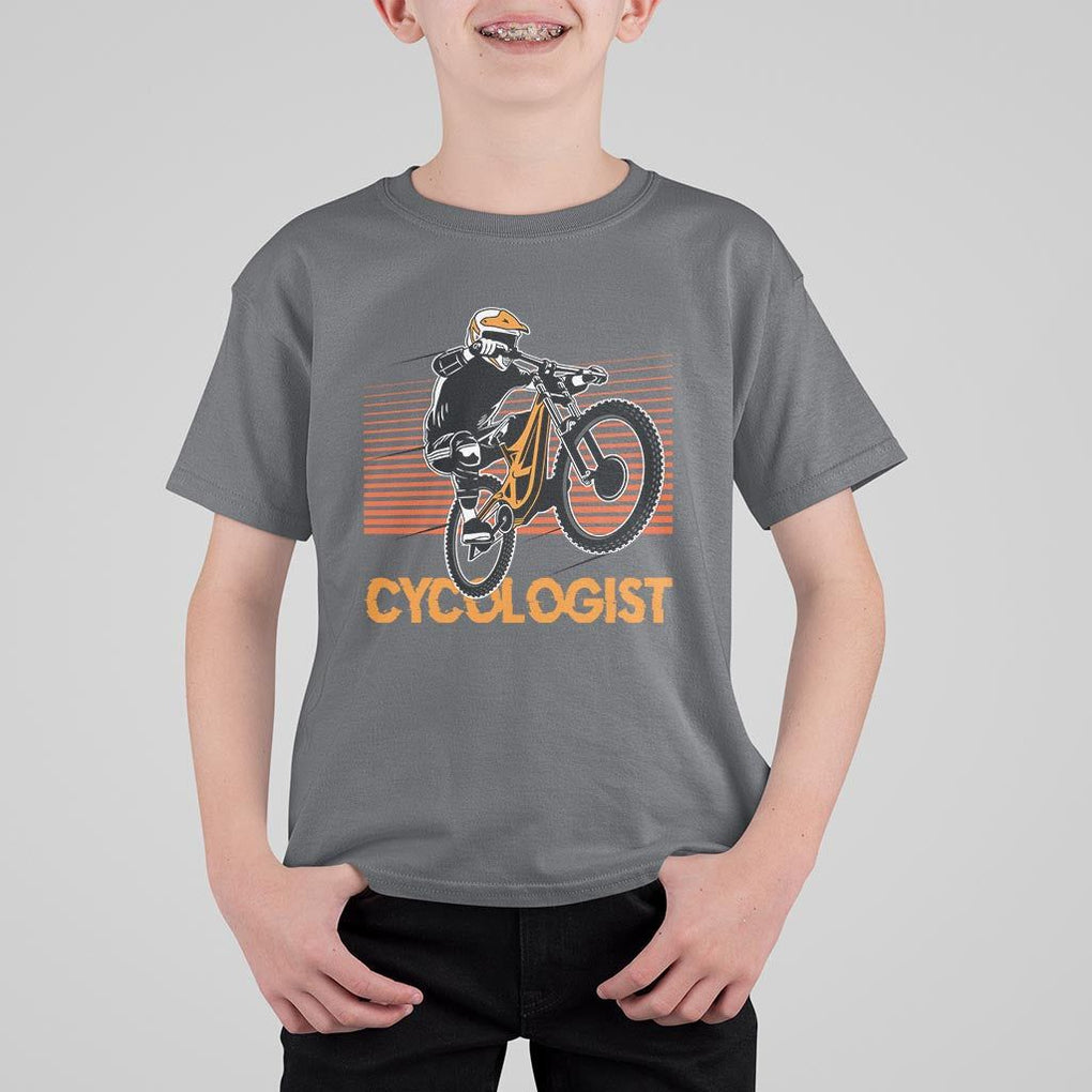Funny Cycologist T Shirt For Kid Cycling Lover Cycle Team Rider Cyclist TS11 Charcoal Print Your Wear