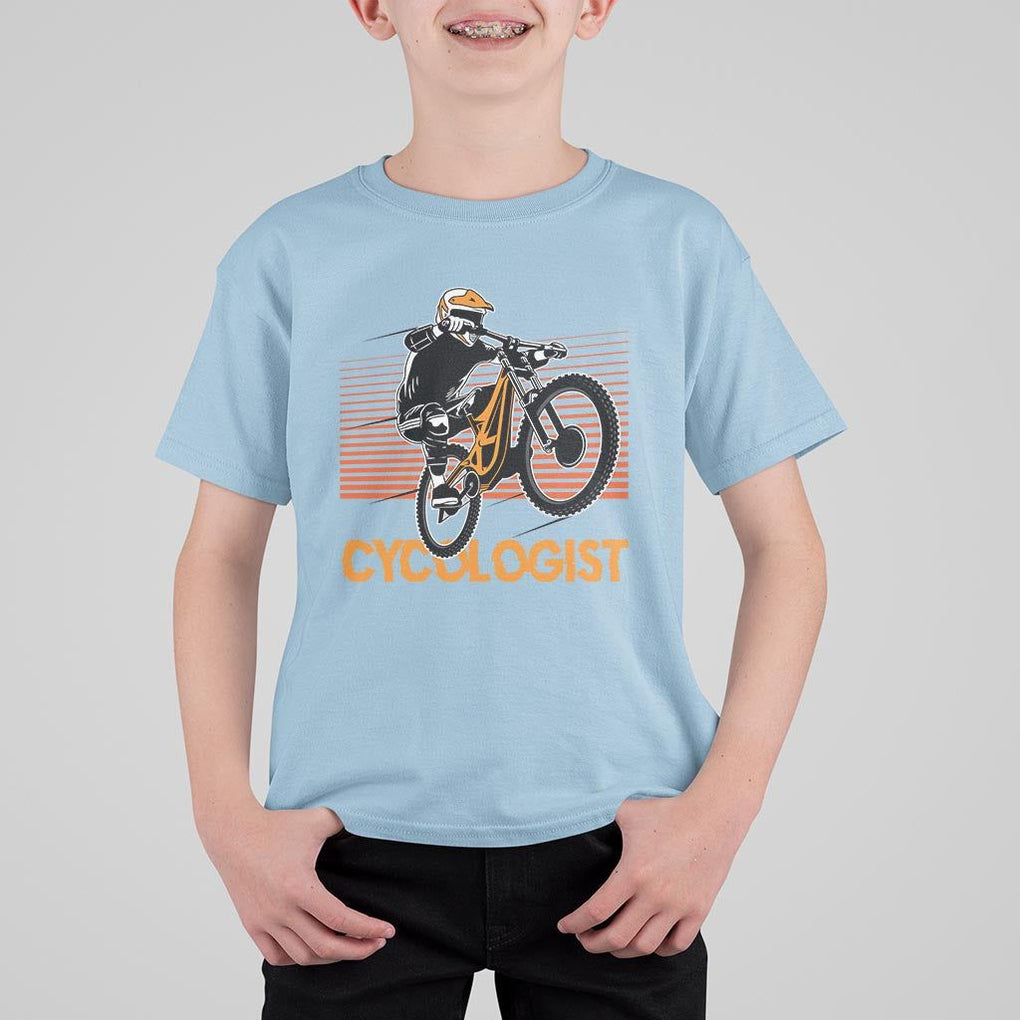 Funny Cycologist T Shirt For Kid Cycling Lover Cycle Team Rider Cyclist TS11 Light Blue Print Your Wear