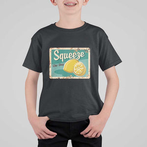 Funny Quote T Shirt For Kid Squeeze The Day Vintage Lemon TS11 Black Print Your Wear
