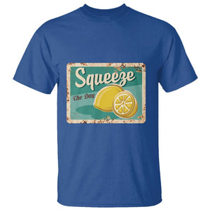 Funny Quote T Shirt Squeeze The Day Vintage Lemon TS11 Royal Blue Print Your Wear