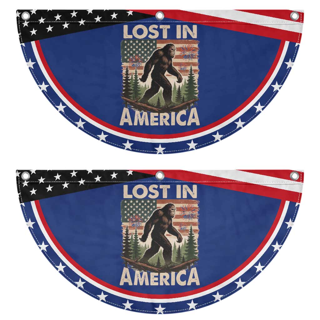 Funny 4th Of July Bigfoot Lost In America Patriotic Fan Flag Sasquatch US Flag Fireworks TS11 2pcs pack Classic Navy Print Your Wear