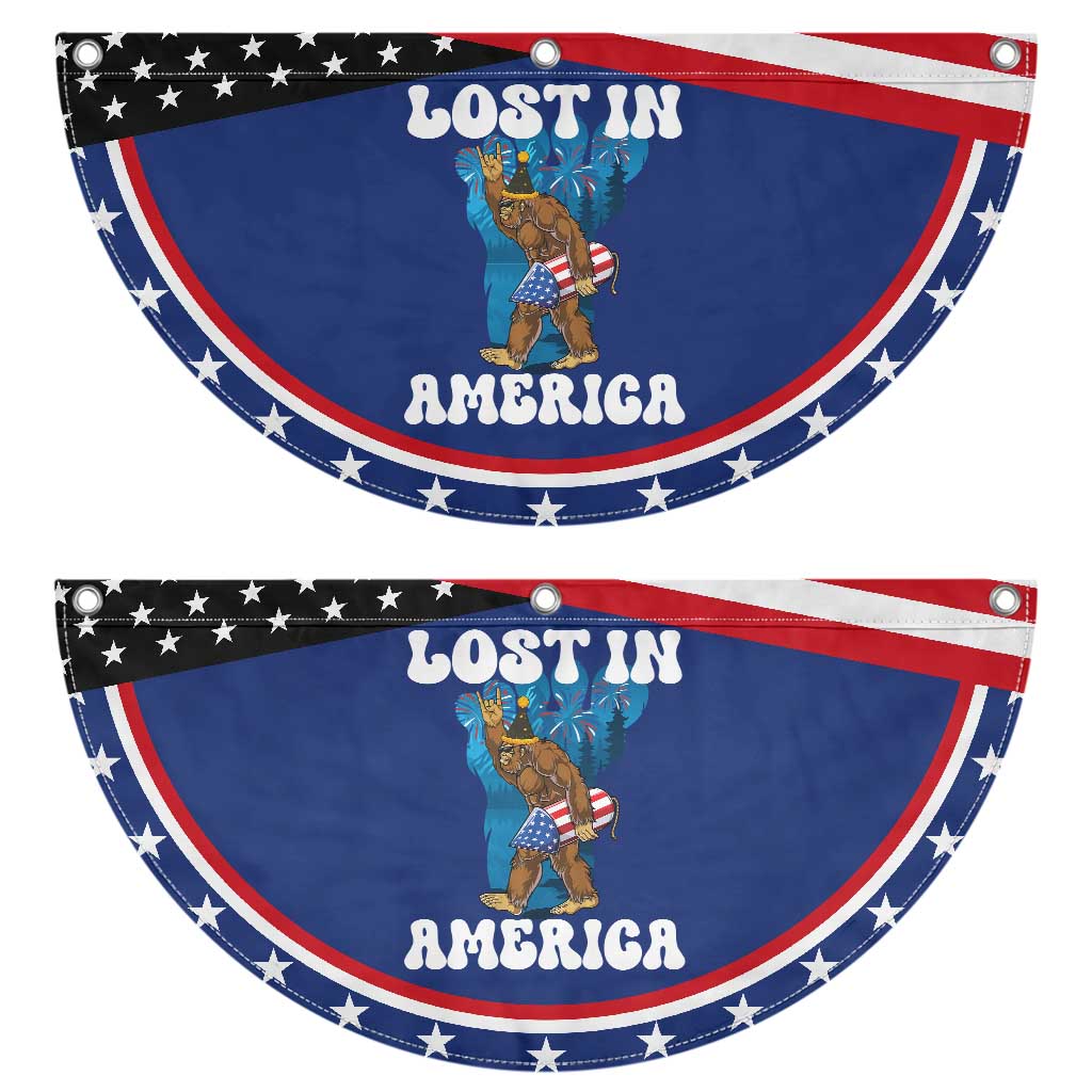 Funny 4th Of July Bigfoot Lost In America Patriotic Fan Flag Sasquatch Rocket Footprint Fireworks TS11 2pcs pack Classic Navy Print Your Wear