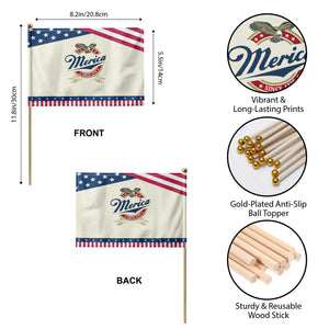 Funny Merica Since 1776 Patriotic Handheld Flag 4th of July Beer Lover Eagle TS11 Print Your Wear
