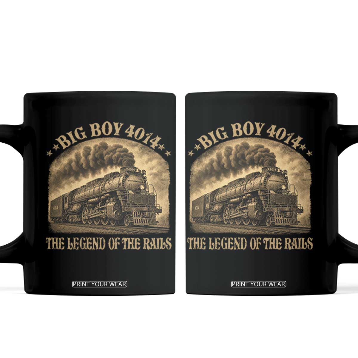 Steam Locomotive Legend of The Rails Train Coffee Mug TS11 Black Print Your Wear