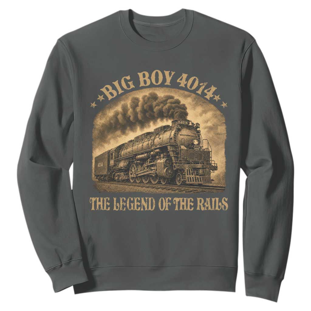 Steam Locomotive Legend of The Rails Train Sweatshirt TS11 Dark Heather Print Your Wear