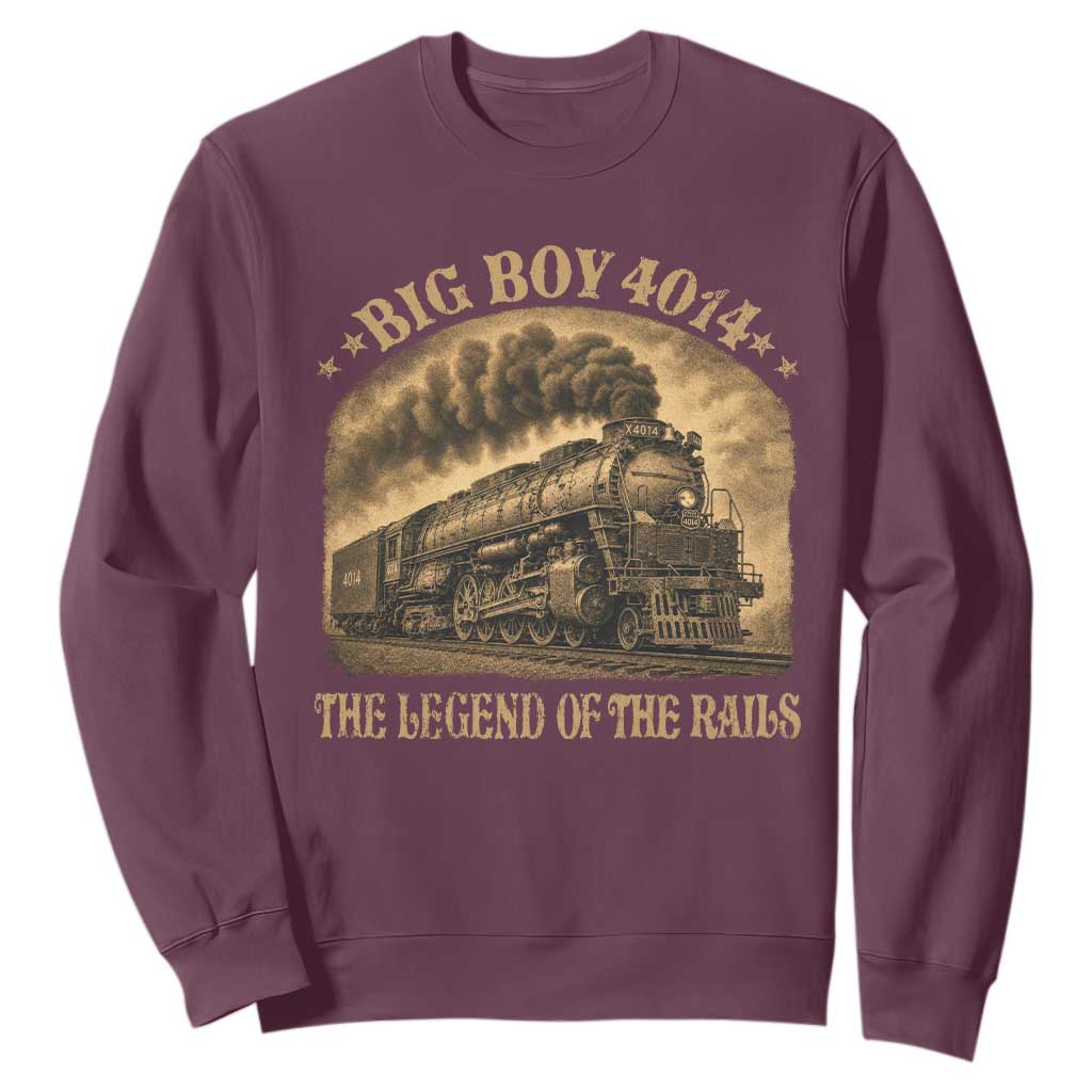 Steam Locomotive Legend of The Rails Train Sweatshirt TS11 Maroon Print Your Wear