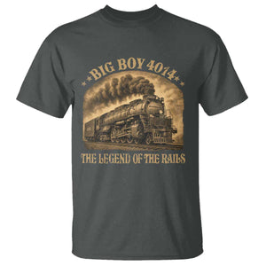 Steam Locomotive Legend of The Rails Train T Shirt TS11 Dark Heather Print Your Wear