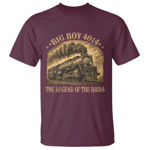 Steam Locomotive Legend of The Rails Train T Shirt TS11 Maroon Print Your Wear