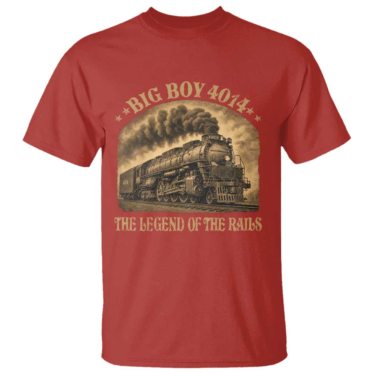 Steam Locomotive Legend of The Rails Train T Shirt TS11 Red Print Your Wear