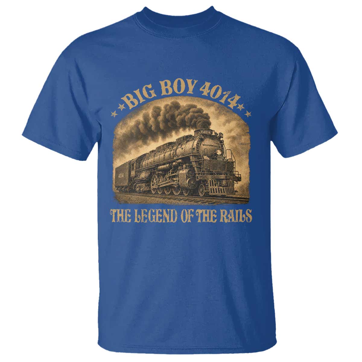 Steam Locomotive Legend of The Rails Train T Shirt TS11 Royal Blue Print Your Wear