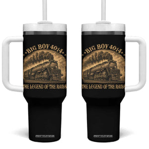 Steam Locomotive Legend of The Rails Train Tumbler With Handle TS11 One Size: 40 oz Black Print Your Wear