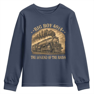 Steam Locomotive Legend of The Rails Train Youth Sweatshirt TS11 Navy Print Your Wear